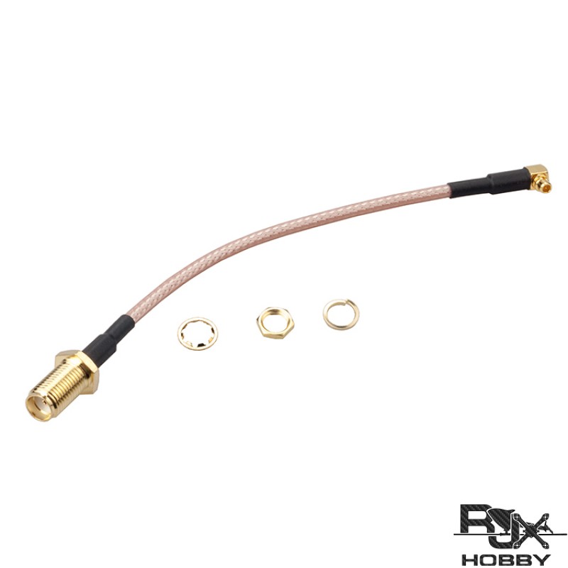 RJXHOBBY 120mm RF RG316 Pigtail SMA Female Antenna Connector to MMCX Male Coaxial Cable Adapter Right Angle