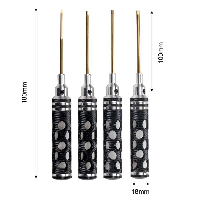 RJXHOBBY 4pcs Alloy steel Hex Screw Driver Set Wrench Tool kits for 1.5mm/2.0mm/2.5mm/3.0mm Screw