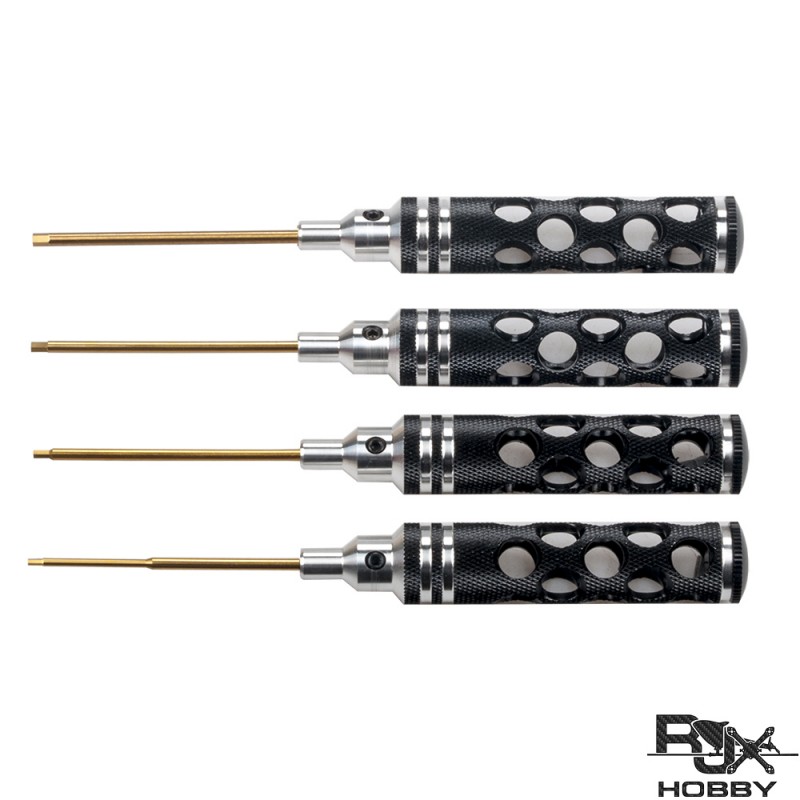 RJXHOBBY 4pcs Alloy steel Hex Screw Driver Set Wrench Tool kits for 1.5mm/2.0mm/2.5mm/3.0mm Screw