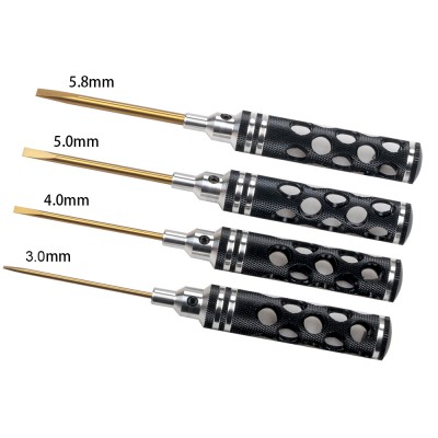 RJX 4pcs Flat Head Screw driver Tools Kit Set 3.0mm / 4.0mm / 5.0mm / 5.8mm for RC Models Car Boat Airplane
