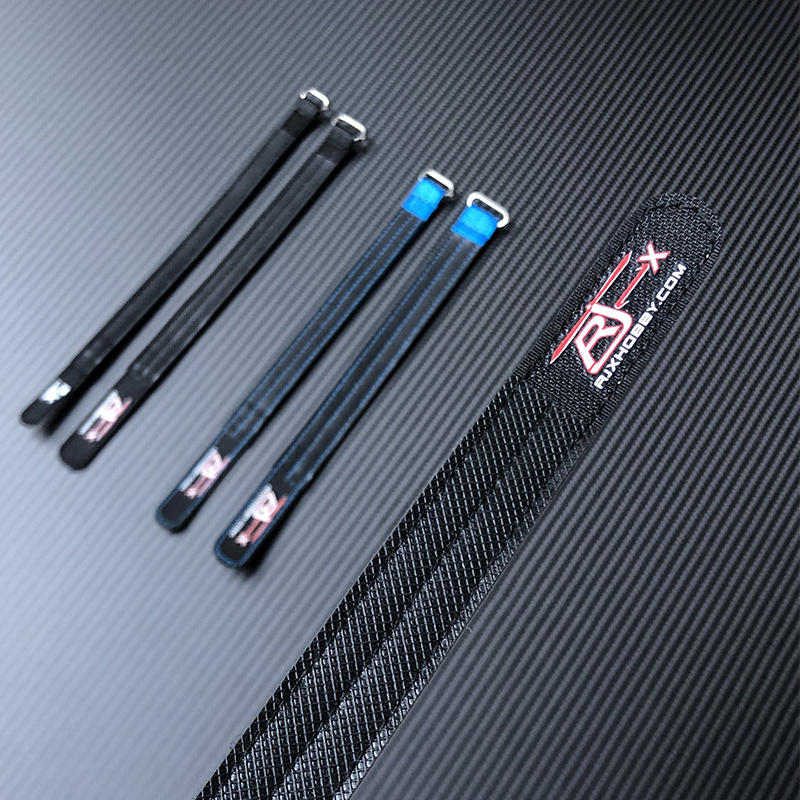 RJXHOBBY 2pcs Kevlar Battery Strap Kevlar Stitching Rubber Grip and Metal Buckle(Width: 16mm Length:150-400mm)
