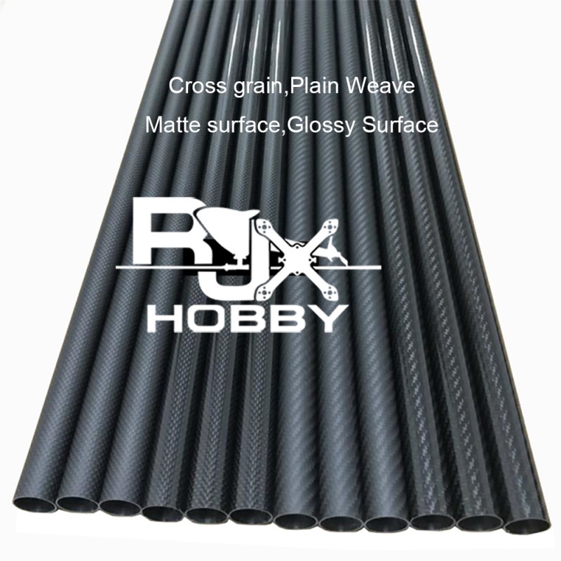 RJXHOBBY 3K Carbon Fiber Round Tube 1000mm (OD:31-40mm)