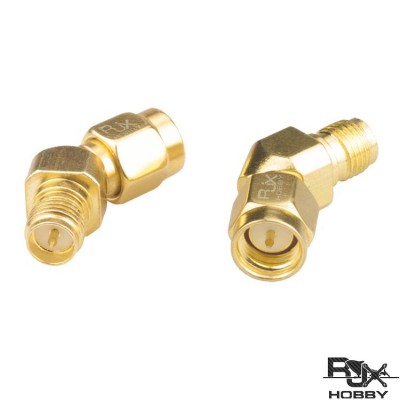 RJXHOBBY 2pcs SMA Male to RP SMA Female 45 Degree Antenna Adpater Connector For FPV Race RX5808 Fatshark Goggles Antenna 