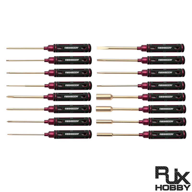 RJXHOBBY Hex /Nut/ Phillips/ Flat Screwdriver 16 pcs kits