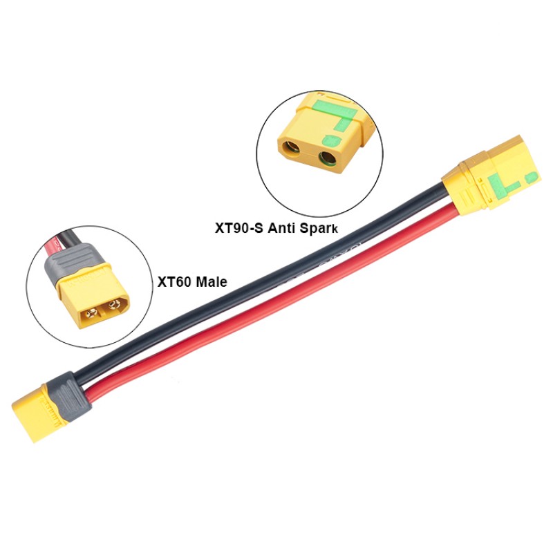  RJXHOBBY XT90-S Anti Spark Female to XT60 Male 10AWG 150mm Wire For RC model battery