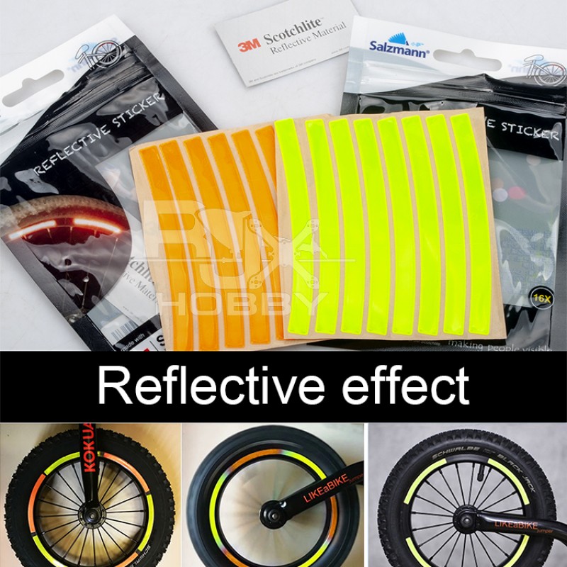 RJXHOBBY 8 pcs Reflective Stickers 3M Scotchlite Helmets Bike frames Wheels Seats Shoes FPV drone 