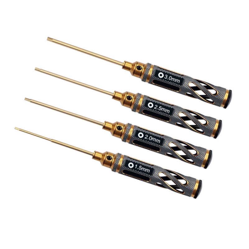 RJX 4pcs Hollow Handle Hex Screw driver Tools Kit Set 1.5mm / 2.0mm / 2.5mm / 3.0mm for RC Models Car Boat Airplane