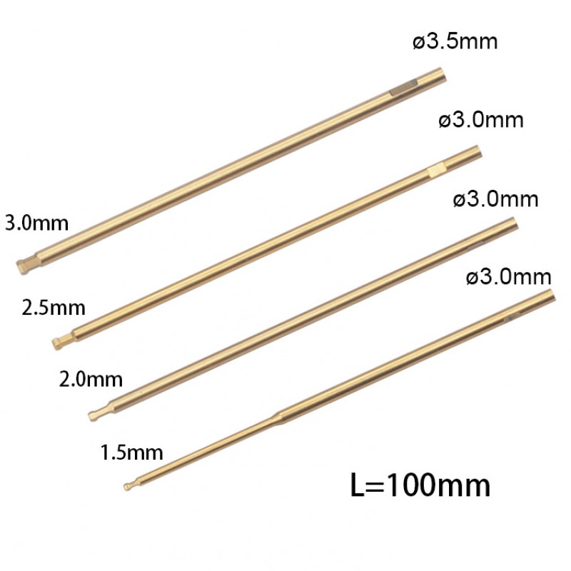 RJX Hex Ball tip Screw driver  Bits 1.5,2.0,2.5,3.0mm