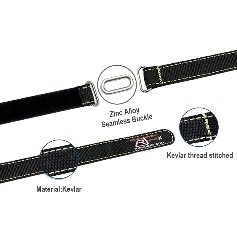 RJXHOBBY 2pcs Kevlar Battery Strap w/Metal Buckle (Width: 16mm Length: 100-400mm )