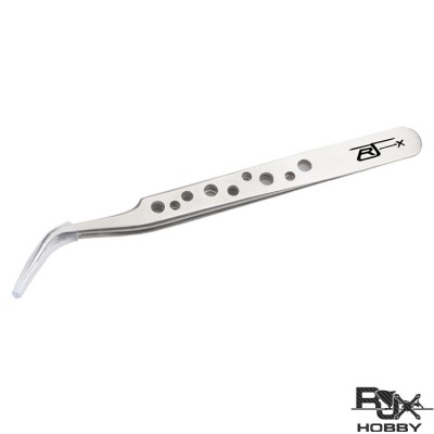 RJX High Precision 45° Curved Tweezer Stainless Steel  Cooling Hole Electronics Repair Hand Tools