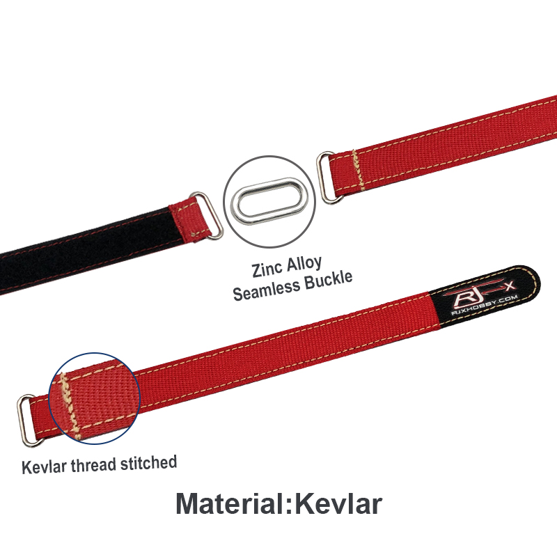 RJXHOBBY 2pcs Kevlar Battery Strap w/Metal Buckle(Width: 20mm Length: 150-1000mm ）