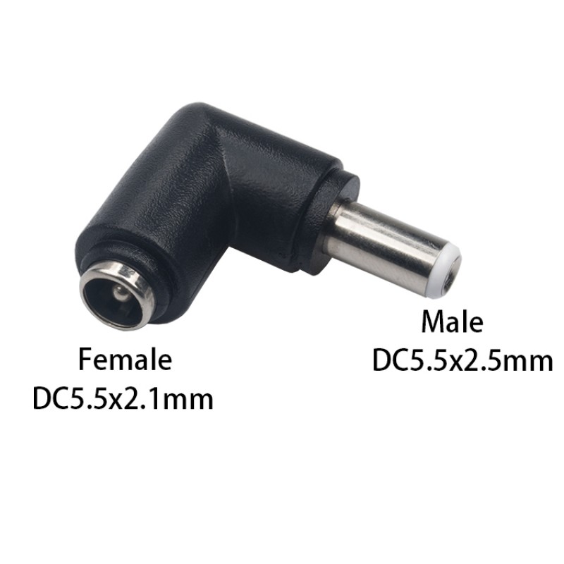 RJXHOBBY 90 degree DC power switch head Female DC5.5X2.1mm to Male DC5.5X2.5mm