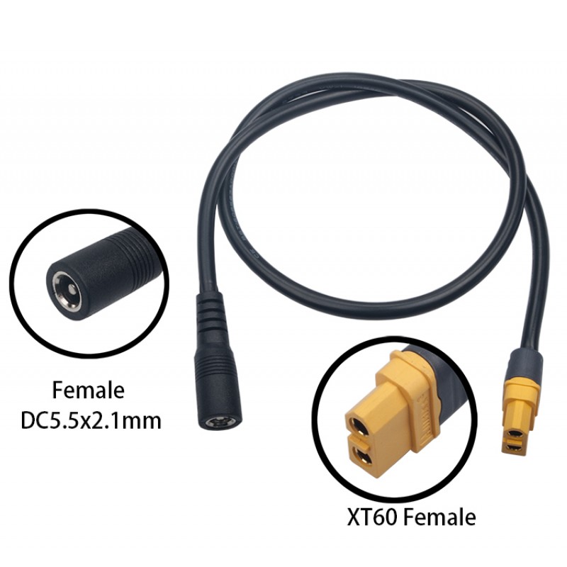 RJXHOBBY XT60 to DC 5.5x2.1mm Female Adapter Power Cable for Fatshark Skyzone Aomway Goggles