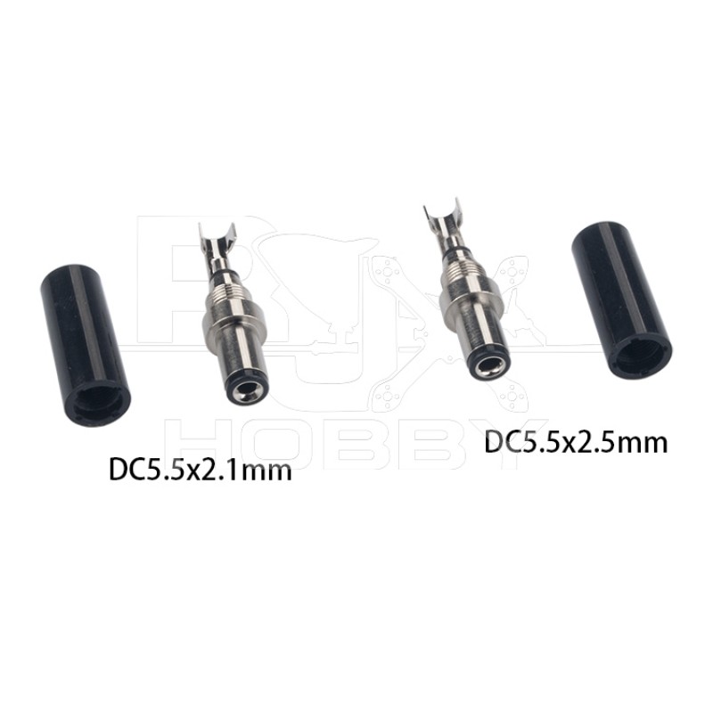 RJXHOBBY 2pcs DC 5.5 x 2.5mm Power Solder Plug End Connection