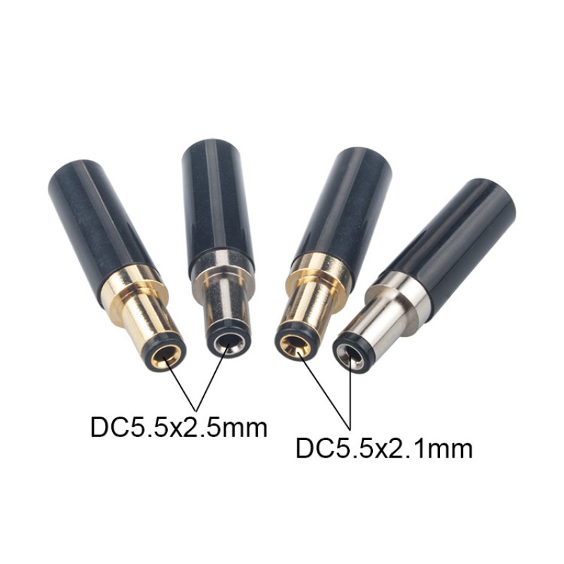 RJXHOBBY 2pcs DC 5.5 x 2.5mm Power Solder Plug End Connection