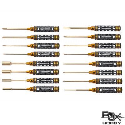 RJXHOBBY Hex /Nut/ Phillips/ Flat Screwdriver 16 pcs kits