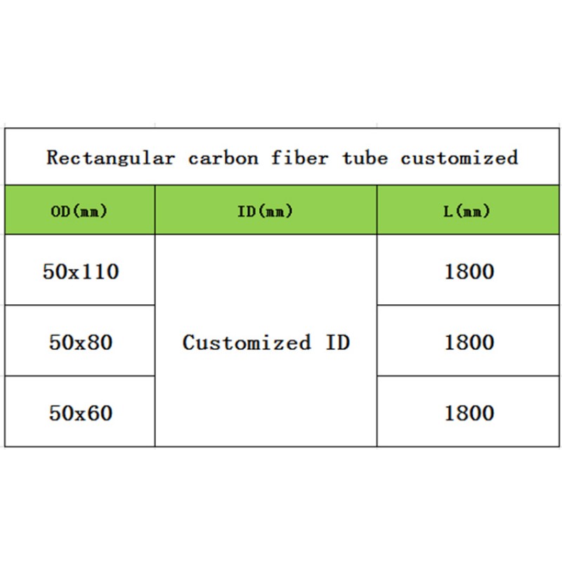 RJX Rectangular carbon fiber pipe customized internal diameter