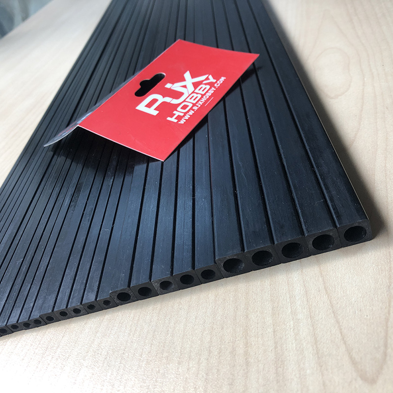 RJX 1pcs 1000mm Square Pultruded Carbon Fiber Tube Outside Square Inside Round OD:10mm