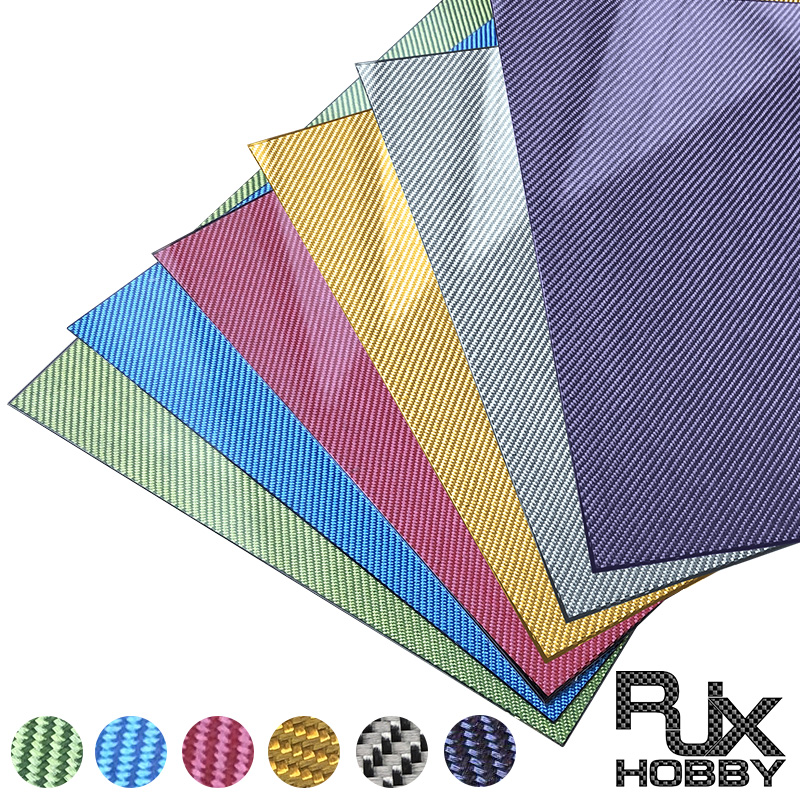 RJXHOBBY 1pcs 3K 100% Full Carbon Fiber Sheet 500x400x1.0-5.0mm(Twill glossy )