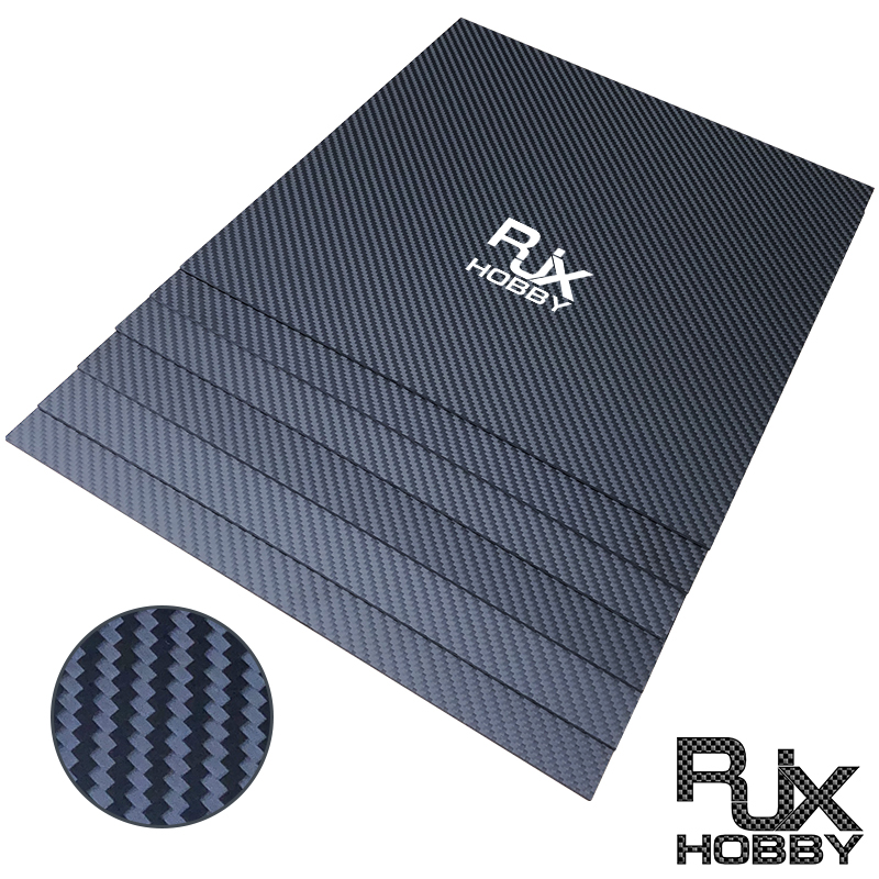 RJXHOBBY 1pcs 3K 100% Full Carbon Fiber Sheet 250x200x0.5-4.0mm(Twill matte )