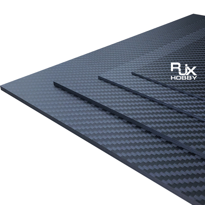 RJXHOBBY 1pcs 3K 100% Full Carbon Fiber Sheet 250x200x0.5-4.0mm(Twill matte )