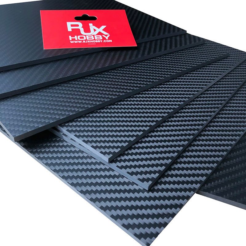 RJXHOBBY 1pcs 3K 100% Full Carbon Fiber Sheet 250x200x0.5-4.0mm(Twill matte )