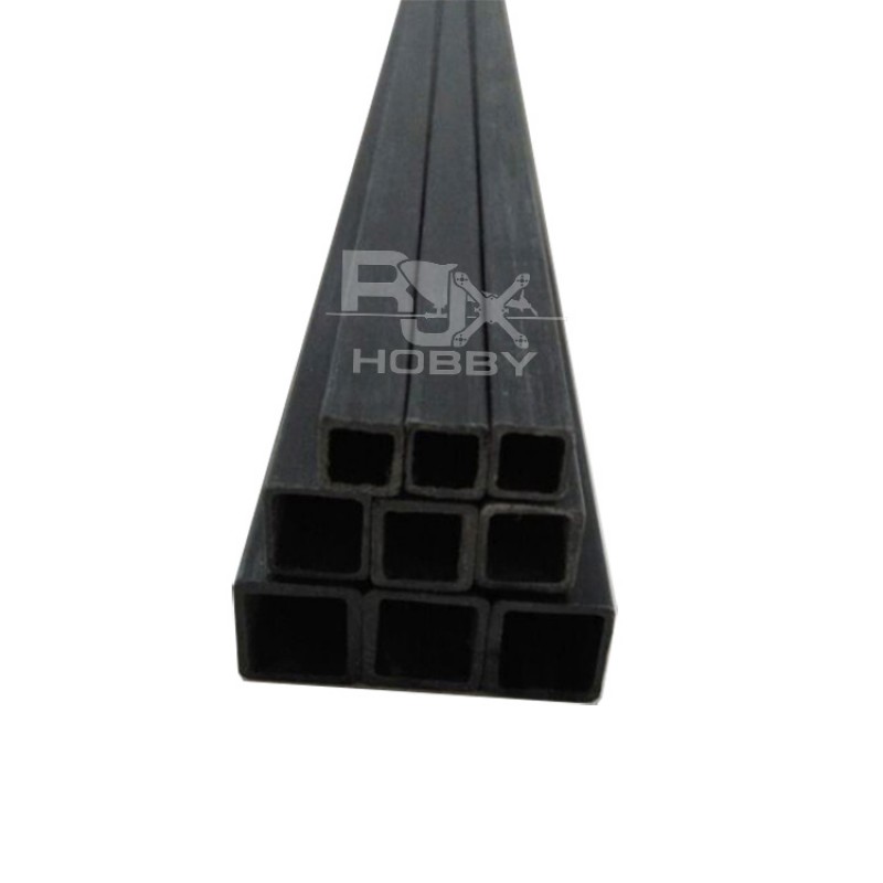 RJX 1pcs 1000mm Square Pultruded Carbon Fiber Tube Outside Square Inside Square OD:8-10mm