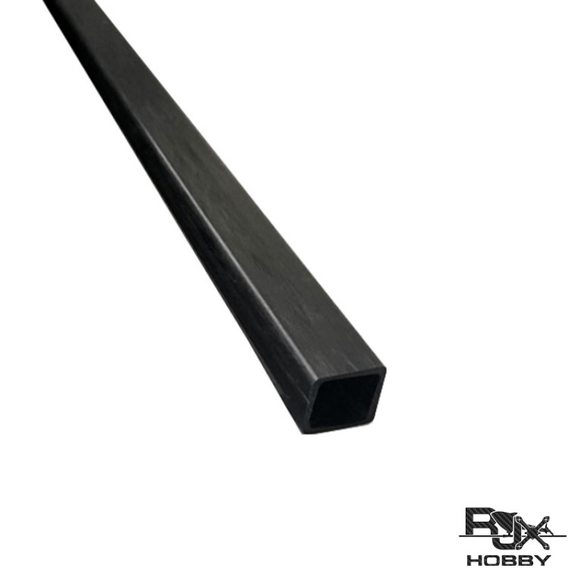 RJX 1pcs 1000mm Square Pultruded Carbon Fiber Tube Outside Square Inside Square OD:8-10mm