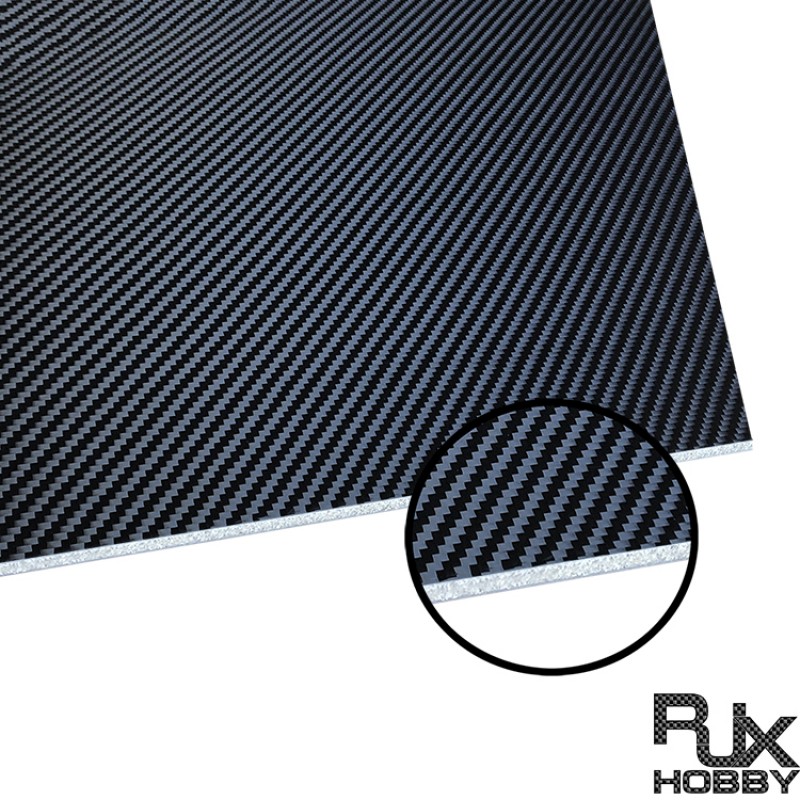 RJX 1+2+1mm PVC Foam Core Twill Matte Carbon Fiber Sheet