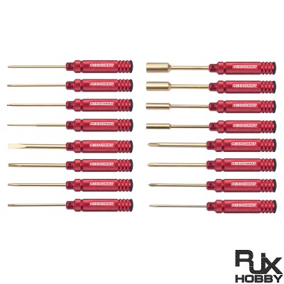 RJXHOBBY Hex /Nut/ Phillips/ Flat Screwdriver 16 pcs kits