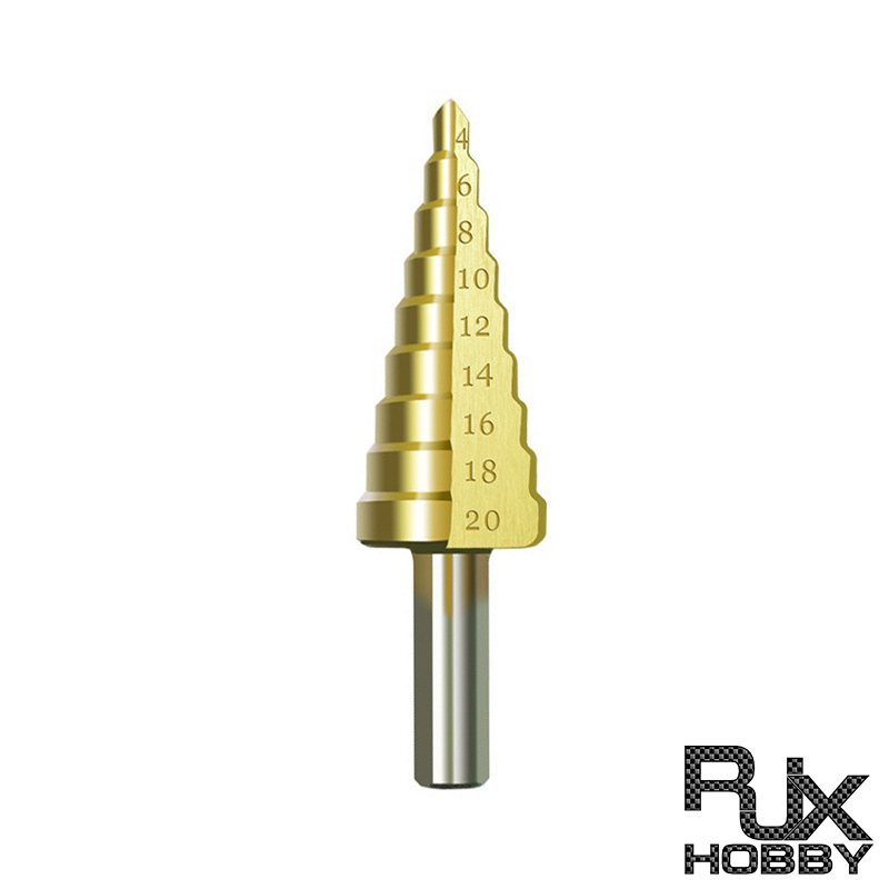 RJX 4-20mm HSS 6542 Titanium Coated Metal Step Drill Bit Cut Tool Set High Speed Steel Hole Cutter Cone Center Drill