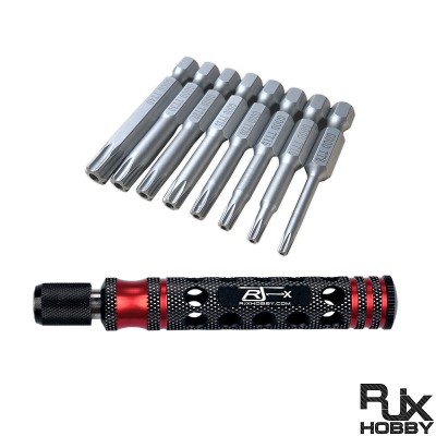 RJXHOBBY TP8/TP10/TP15/TP20/TP25/TP27/TP30/TP40 1/4inch 6.35mm L50mm Torx Head Bits with handle for Electric Screwdriver