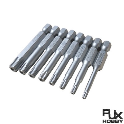RJX 8pcs 1/4 Inch 6.35mm Length 50mm Torx Head Electric Screwdriver Bits Tip TP8, TP10, TP15, TP20, TP25, TP27, TP30, TP40