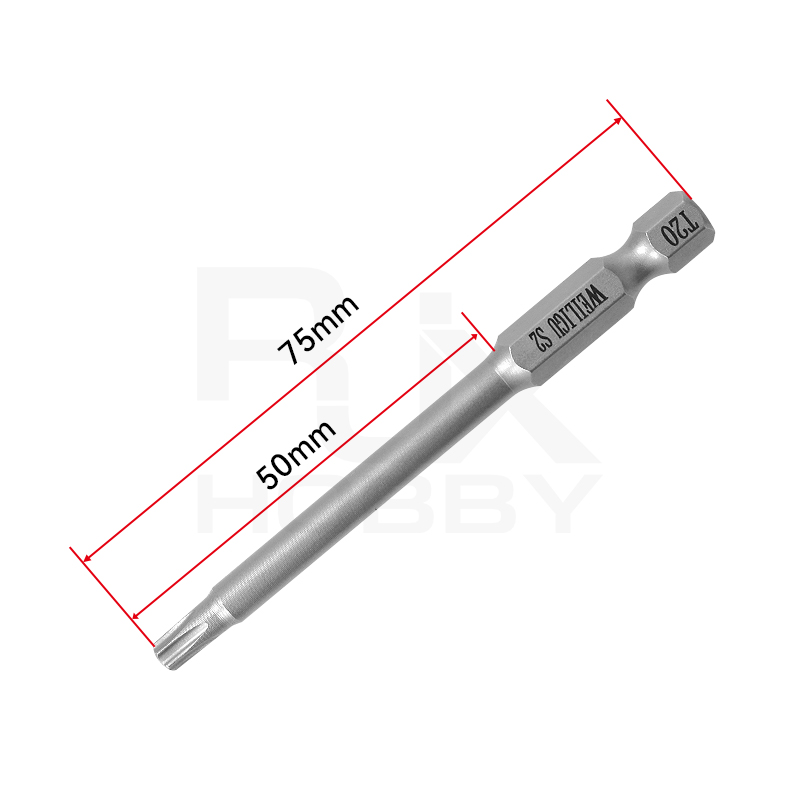 RJX 11pcs 1/4 Inch 6.35mm Length 75mm Torx Head Electric Screwdriver Bits Tip T6 ,T7,T8, T9,T10, T15, T20, T25, T27, T30, T40