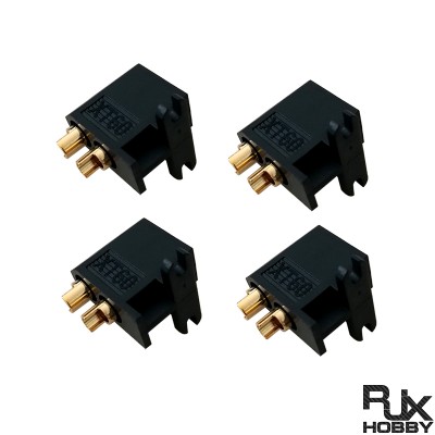 RJXHOBBY 4pcs XT60C-M Plug Male XT60 Connector With Mounting Bracket Black 