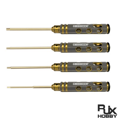 RJX 4pcs Hollow Handle Hex Screw driver Tools Kit Set 1.5mm / 2.0mm / 2.5mm / 3.0mm for RC Models Car Boat Airplane