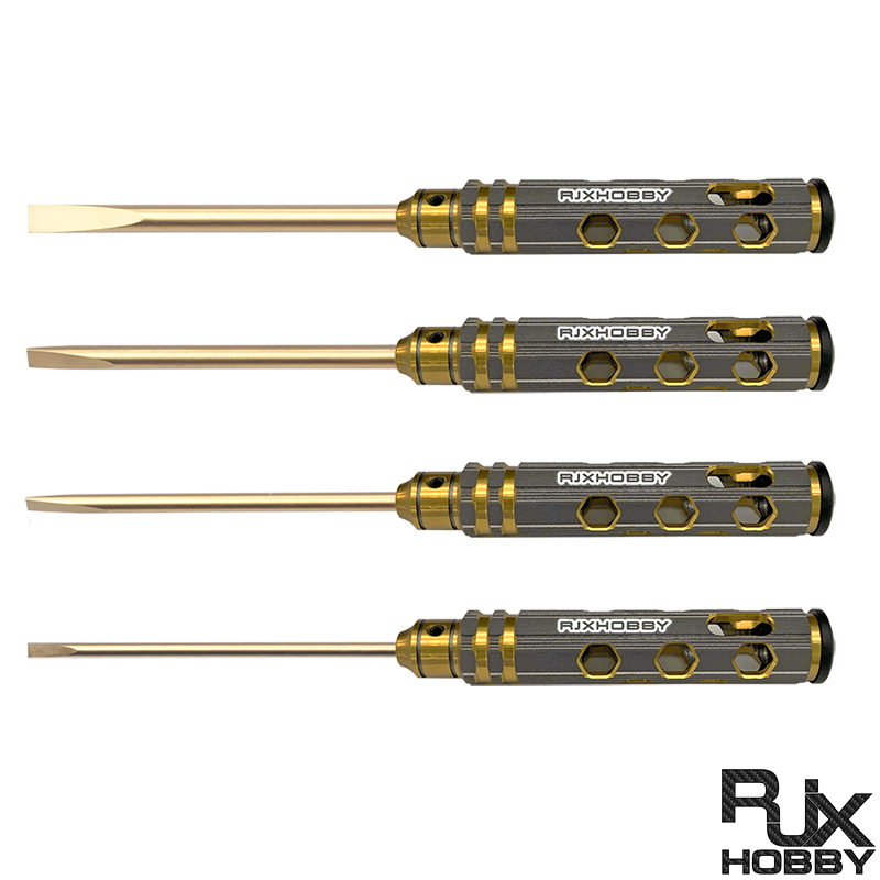RJX 4pcs Flat Head Screw driver Tools Kit Set 3.0mm / 4.0mm / 5.0mm / 5.8mm for RC Models Car Boat Airplane