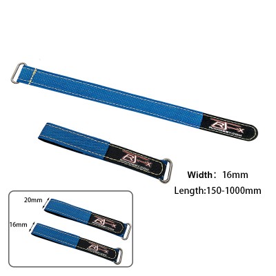 RJXHOBBY 2pcs Zinc Alloy Seamless Buckle Kevlar Battery Strap(Width: 16mm Length: 150-1000mm ）
