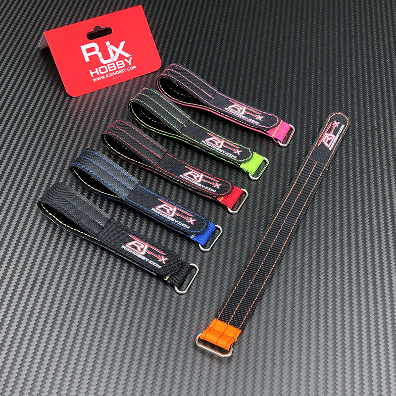 RJXHOBBY 2pcs Kevlar Battery Strap Kevlar Stitching Rubber Grip and Metal Buckle (Width: 20mm Length: 150-400mm)