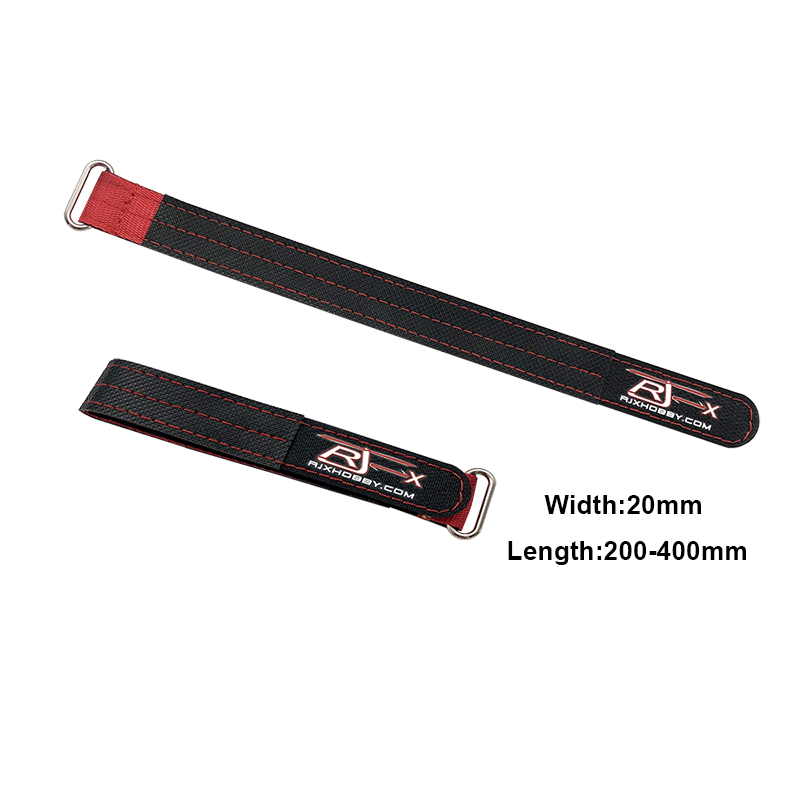 RJXHOBBY 2pcs Kevlar Battery Strap Kevlar Stitching Rubber Grip and Zinc Alloy Seamless Buckle(Width: 20mm Length: 200-400mm)