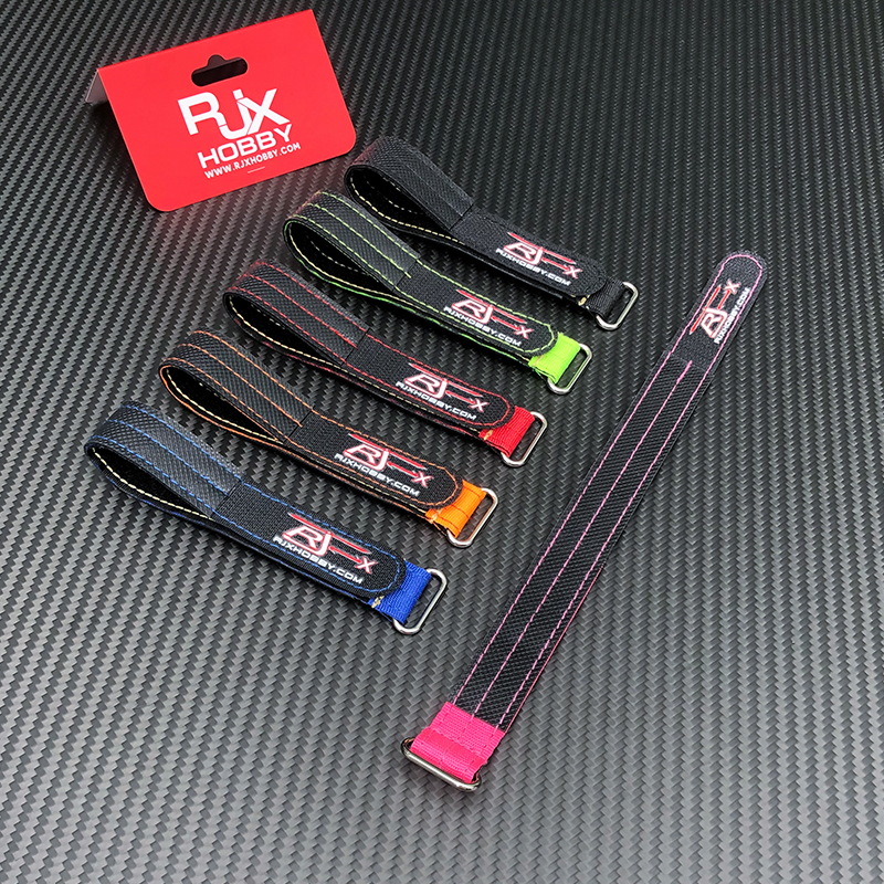 RJXHOBBY 2pcs Kevlar Battery Strap Kevlar Stitching Rubber Grip and Metal Buckle (Width: 20mm Length: 150-400mm)