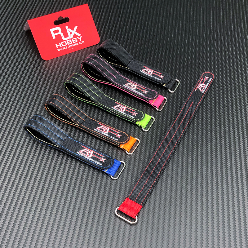 RJXHOBBY 2pcs Kevlar Battery Strap Kevlar Stitching Rubber Grip and Zinc Alloy Seamless Buckle(Width: 20mm Length: 200-400mm)