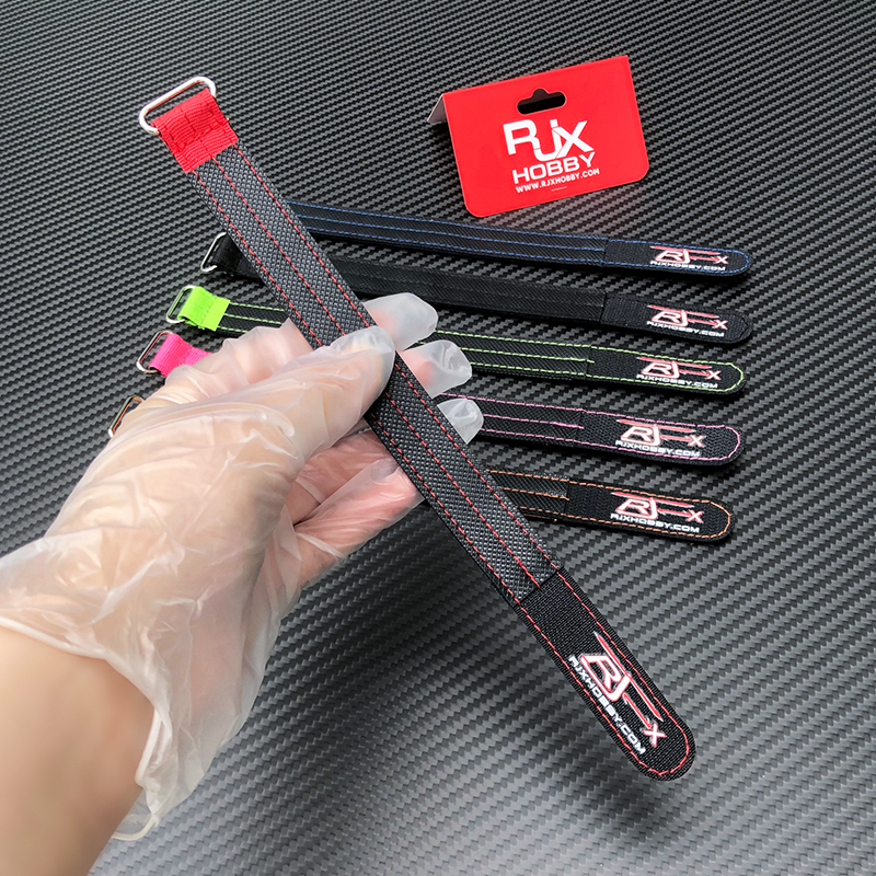 RJXHOBBY 2pcs Kevlar Battery Strap Kevlar Stitching Rubber Grip and Zinc Alloy Seamless Buckle(Width: 20mm Length: 200-400mm)
