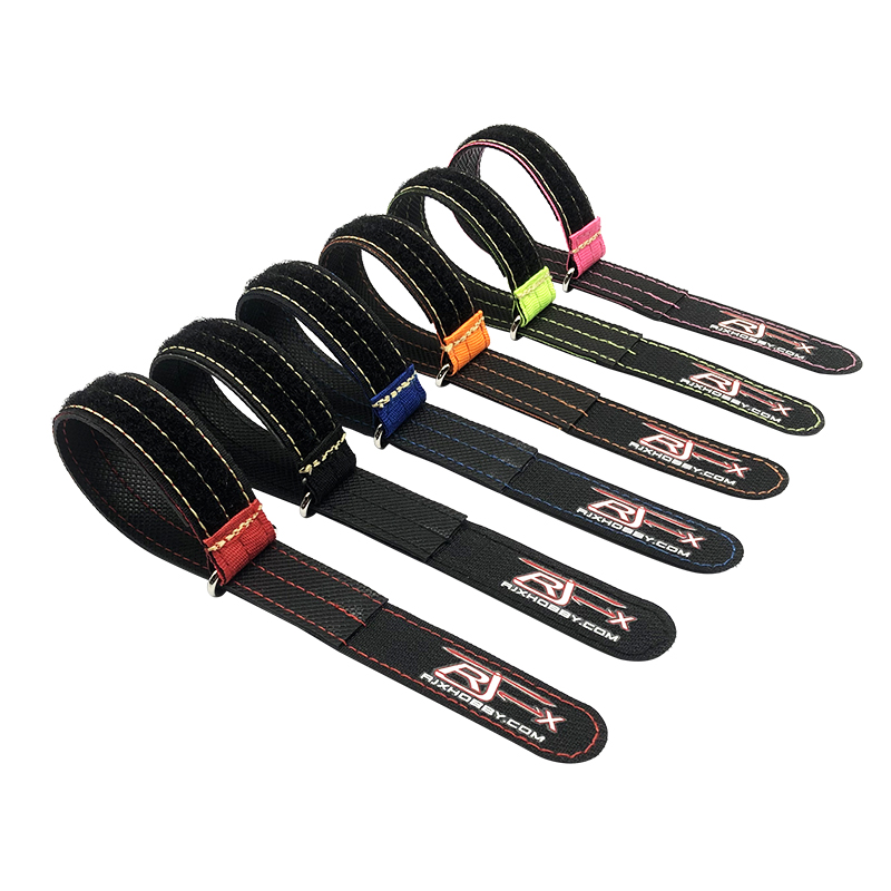 RJXHOBBY 2pcs Kevlar Battery Strap Kevlar Stitching Rubber Grip and Metal Buckle (Width: 20mm Length: 150-400mm)