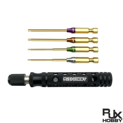 RJX 6.35mm 4 in1 Hex Screwdriver 0.05" 1/16" 5/64" 3/32" for RC Car helicopter FPV