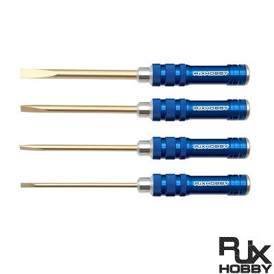 RJX 4pcs Flat Head Screw driver Tools Kit Set 3.0mm / 4.0mm / 5.0mm / 5.8mm for RC Models Car Boat Airplane