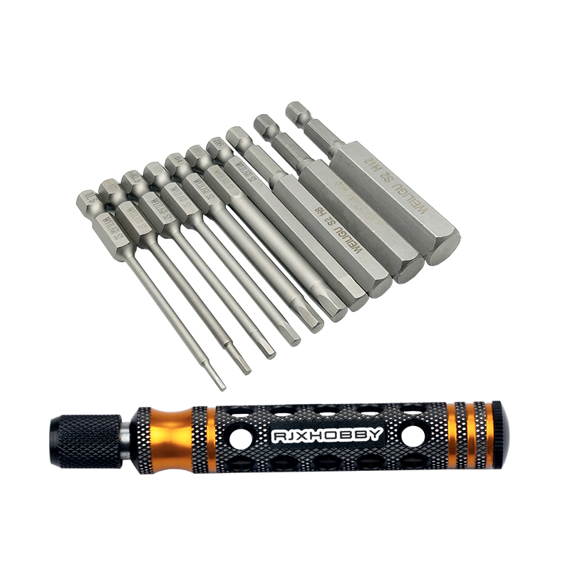 RJX 10PCS  1/4 Inch 6.35mm Length75mm  H1.5,H2,H2.5, H3, H4, H5, H6, H8, H10,H12  Hex Shank Magnetic Hexagon Screwdriver