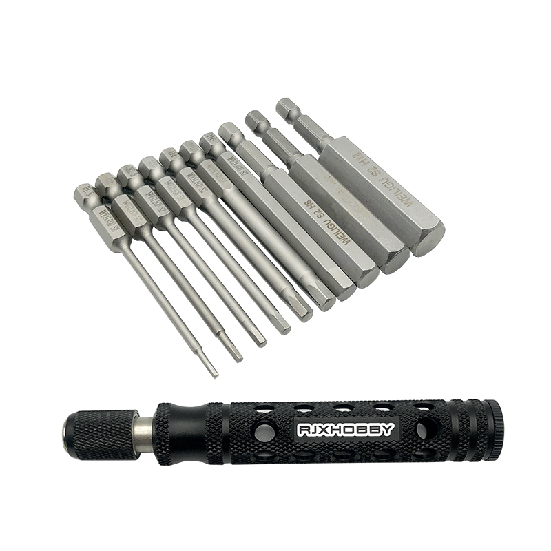 RJX 10PCS  1/4 Inch 6.35mm Length75mm  H1.5,H2,H2.5, H3, H4, H5, H6, H8, H10,H12  Hex Shank Magnetic Hexagon Screwdriver
