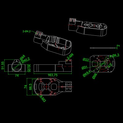 RJX  Motor Mount 40mm Motor Base for RC Quadcopter Hexacopter Helicopter Multi-axle Multi-rotor Drone Motors