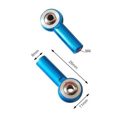 RJX M4 Aluminum Metal Rod Ends Ball Joint CW(2)& CCW(2) for Traxxas Axial Redcat Racing RC Car Airplane